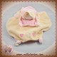 AJENA DOUDOU POUPEE FILLE CACHE CACHE ROSE ECRU FLEUR SOS