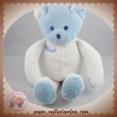 MUSTI MUSTELA DOUDOU OURS BLANC EXTREMITE BLEU SOS