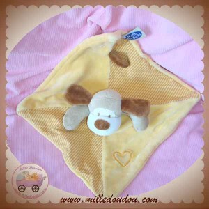 MOTS D'ENFANTS DOUDOU CHIEN BEIGE PLAT JAUNE SOS