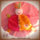 BABY CLUB C&A DOUDOU LAPIN PLAT ROSE ORANGE ROND SOS