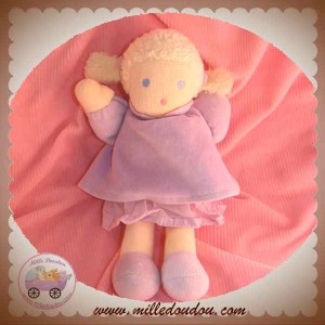 NOUNOURS DOUDOU POUPEE BLONDE ROBE VIOLET SOS