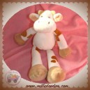 NICOTOY DOUDOU VACHE MARRON BLANCHE MOLLE SOS