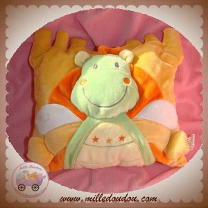 NICOTOY SOS DOUDOU COUSSIN CHATEAU DRAGON VERT ORANGE