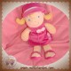 BEBEREVE DOUDOU POUPEE BLONDE ROBE ROSE SOS