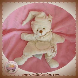 DOUDOU ET COMPAGNIE OURS MARIONNETTE ECRU BIO CALIN CALINE SOS