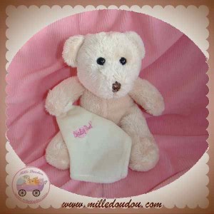 BABYNAT BABY NAT DOUDOU OURS ROSE CLAIR MOUCHOIR SOS