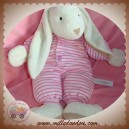 COROLLE SOS DOUDOU LAPIN RAYE ROSE 40 CM