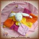 DOUDOU ET COMPAGNIE SOS LAPIN PLAT JAUNE ORANGE ROSE SOS