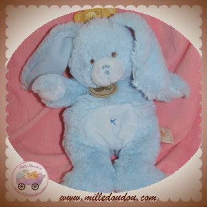 BABYNAT DOUDOU LAPIN BLEU POIL 26 cm SOS