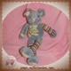 HISTOIRE D'OURS DOUDOU SOURIS GRISE TISSU FLEUR ROSE SOS