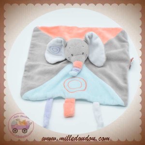 NATTOU SOS DOUDOU ELEPHANT PLAT GRIS BLEU BUBBLES