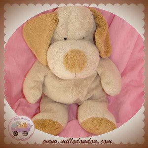 NICOTOY DOUDOU CHIEN BEIGE MARRON TACHE DOS 33 cm SOS