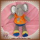 NICOTOY SOS DOUDOU ELEPHANT GRIS BLEU ORANGE KIABI