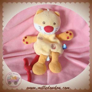 SUCRE D'ORGE SOS DOUDOU CHAT ORANGE CAJOU ATTACHE TETINE