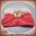 DOU KIDOU DOUDOU OURS BEIGE PLAT ECRU ROUGE EMPREINTES