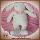 COROLLE SOS DOUDOU LAPIN BLANC BANDANA VICHY ROSE