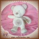 POMMETTE SOS DOUDOU OURS BLANC ECRU COEUR TAUPE