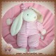 COROLLE SOS DOUDOU LAPIN RAYE ROSE MUSICAL