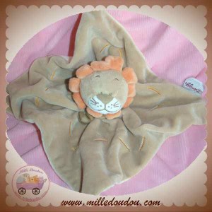 BENGY DOUDOU LION PLAT BEIGE CRINIERE ORANGE SOS