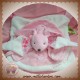 DOUDOU ET COMPAGNIE SOS LAPIN PLAT BLANC ROSE FLEUR TATOO 