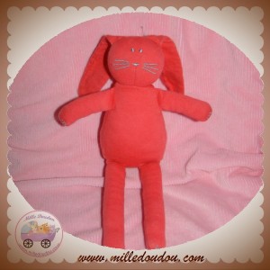 PETIT BATEAU DOUDOU LAPIN TISSU ROUGE SOS