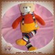 DOUDOU ET COMPAGNIE OURS BEIGE CORPS ORANGE JAMBE LAINE NOIR SOS