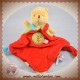 DISNEY DOUDOU OURS WINNIE L'OURSON PLAT ROUGE NOEUD OISEAU SOS