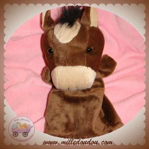 GOLLNEST KIESEL DOUDOU CHEVAL MARIONNETTE MARRON BRUN SOS