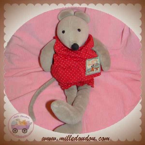 MOULIN ROTY SOS DOUDOU SOURIS GRISE HABIT ROUGE