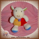 PARADISE TOYS DOUDOU MOUTON LAPIN ECRU ROUGE HOCHET SOS