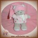 NICOTOY DOUDOU OURS GRIS PULL ROSE ETOILE SOS