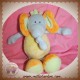 NATTOU DOUDOU ELEPHANT SAFARI BLEU JAUNE ORANGE HOCHET SOS