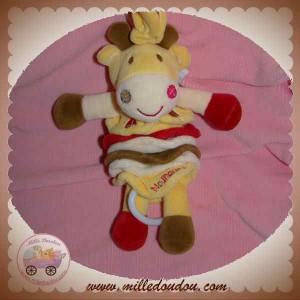 NOUNOURS DOUDOU GIRAFE JAUNE ROUGE MUSICAL SOS