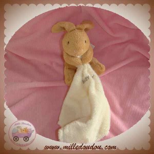 BABYNAT BABY NAT DOUDOU LAPIN BEIGE MARRON AVEC MOUCHOIR