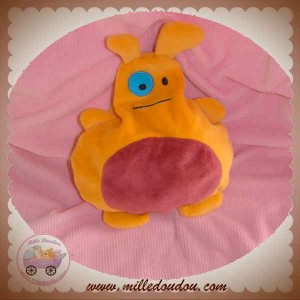 DOUDOU LAPIN MONSTRE QUASI PLAT ORANGE SOS