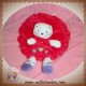 NICOTOY DOUDOU CHAT OURS BLANC PLAT ROBE ROUGE OISEAU SOS