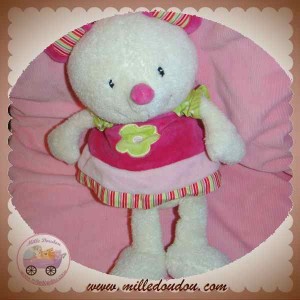 BABYSUN BABY SUN SOS DOUDOU SOURIS ECRU ROBE ROSE FLEUR