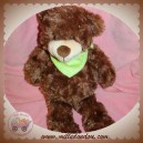 ALTHANS CLUB SOS DOUDOU OURS MARRON BANDANA VERT