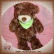 ALTHANS CLUB SOS DOUDOU OURS MARRON BANDANA VERT