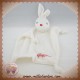 GUIGOZ SOS DOUDOU LAPIN BLANC VELOURS PLAT NOEUD