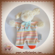 NOUKIE'S DOUDOU CHIEN KISHOO BLANC PLAT RAYE ROSE BLEU SOS