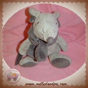 DIMPEL SOS DOUDOU SOURIS GRIS TAUPE ECHARPE