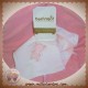 BERLINGOT DOUDOU MOUCHOIR PLAT BLANC ROSE OURS B SOS