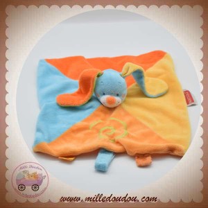 NATTOU SOS DOUDOU LAPIN FUNNY FARMERS PLAT ORANGE BLEU