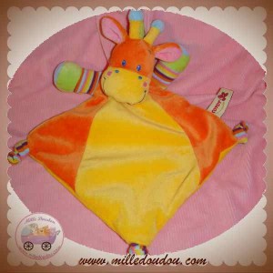 NICOTOY DOUDOU GIRAFE PLAT ORANGE JAUNE SOS