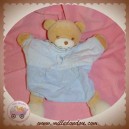 TAKINOU DOUDOU OURS BEIGE PLAT MARIONNETTE BLEU RAYE COEUR VICHY SOS