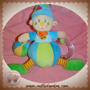 NICOTOY DOUDOU CLOWN LUTIN BALLON EVEIL BLEU ETOILE SOS