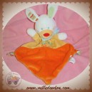 NICOTOY DOUDOU LAPIN BLANC PLAT ORANGE CAROTTE KIABI SOS