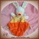 NICOTOY DOUDOU LAPIN BLANC PLAT ORANGE CAROTTE KIABI SOS