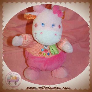 MOTS D'ENFANTS DOUDOU VACHE GIRAFE BOULE ROSE SOS